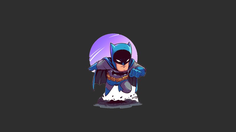 Chibi Batman Character — Purple
