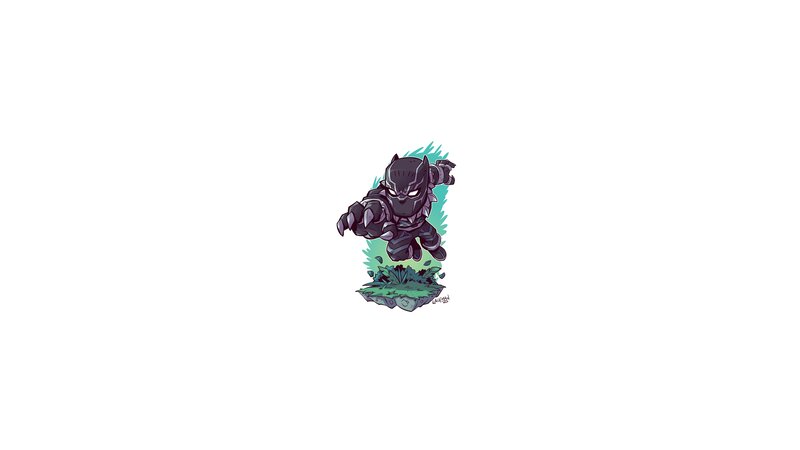 Chibi Black Panther — Dynamic, Digital Art