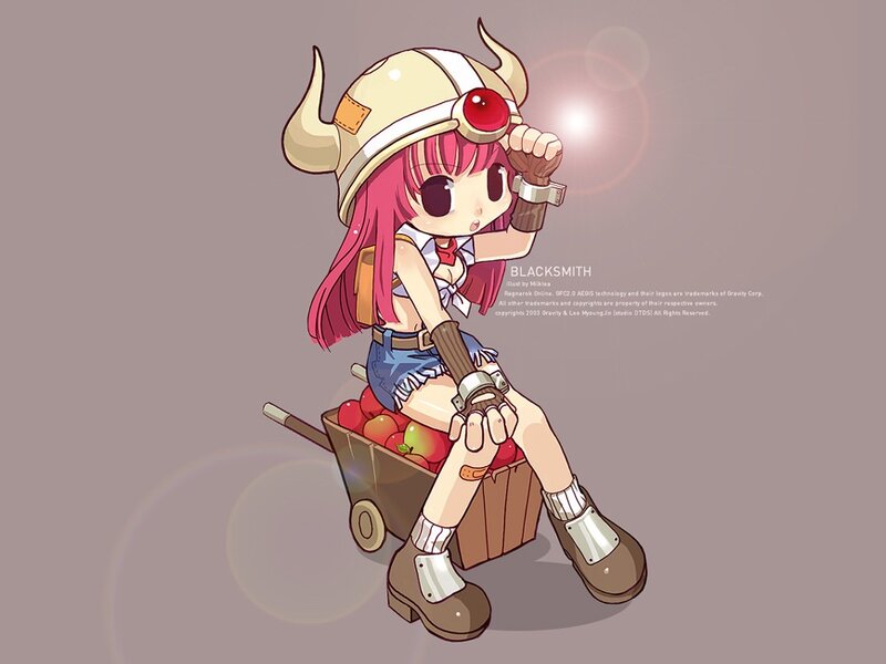 Chibi blacksmith character art