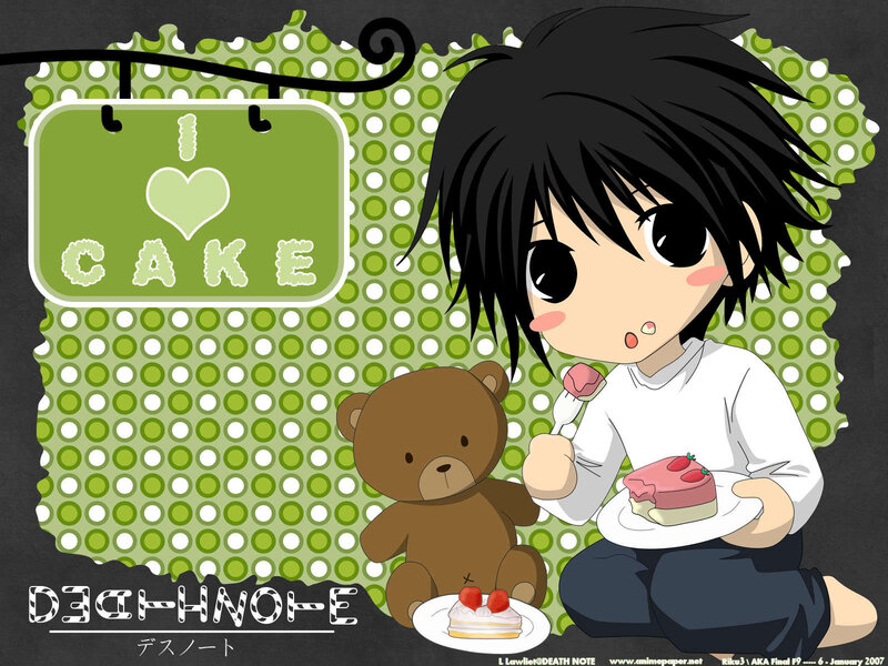 Chibi Boy Eating Cake — Green, Playful