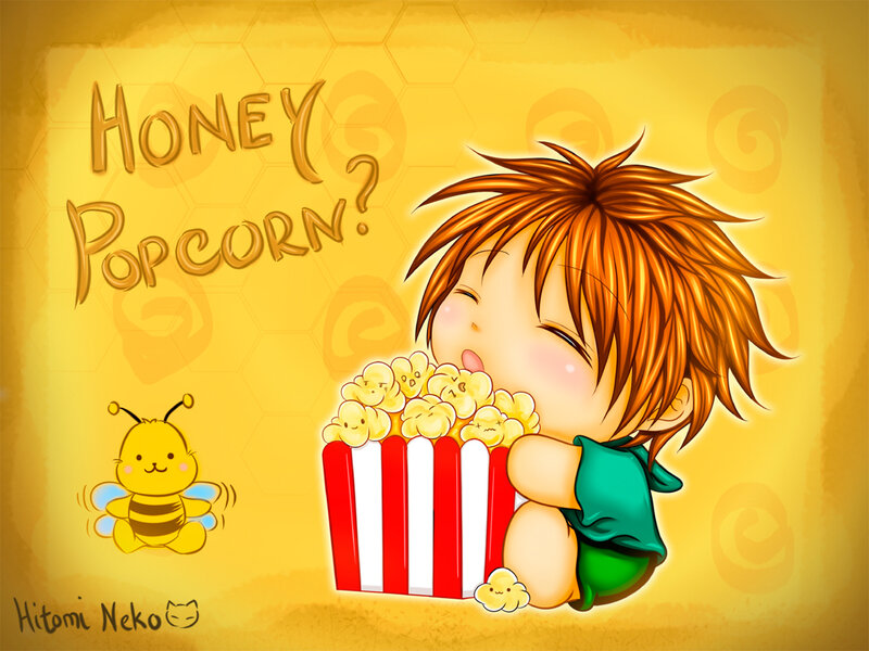 Chibi Boy Eating Popcorn