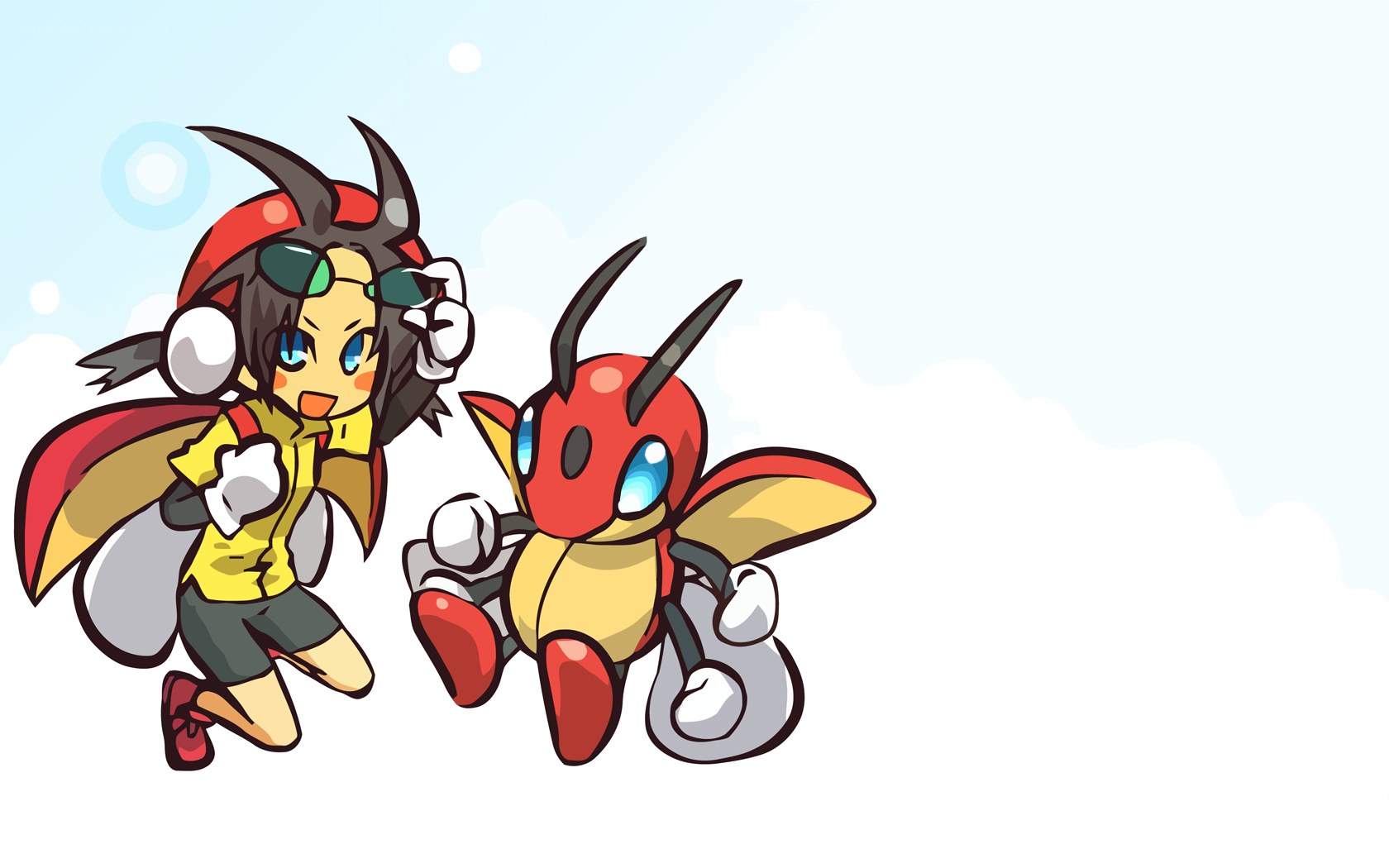 chibi bug trainer and partner