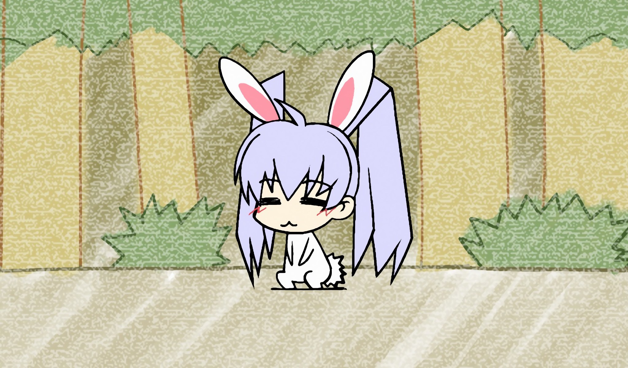 chibi bunny girl in forest
