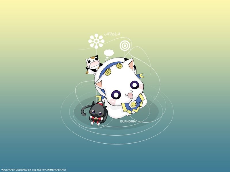 Chibi cat characters wallpaper