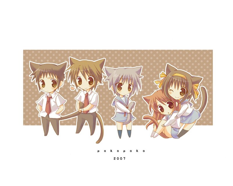 Chibi cat-eared characters