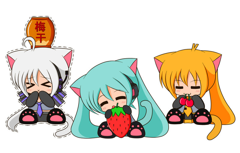 Chibi Cat-eared Characters — Cyan