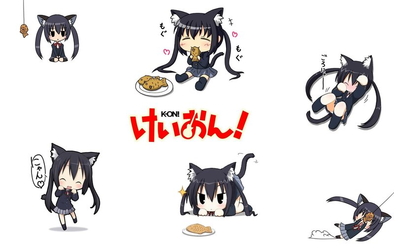 Chibi Cat-eared Girl — Black, Cute, Playful