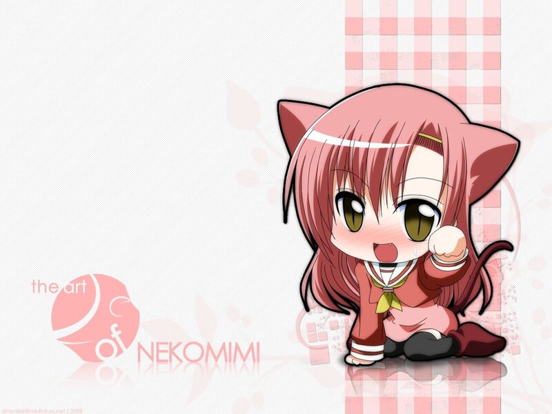 Chibi Cat-eared Girl — Pink, Playful