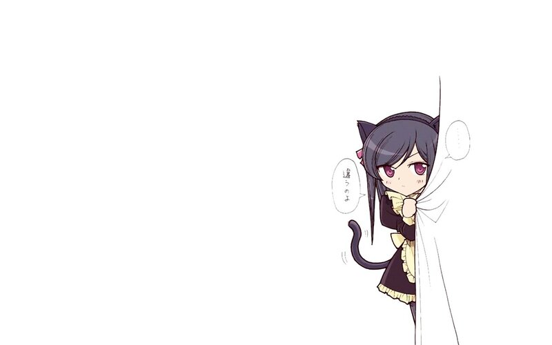 Chibi Cat-eared Girl — White, Playful, Manga