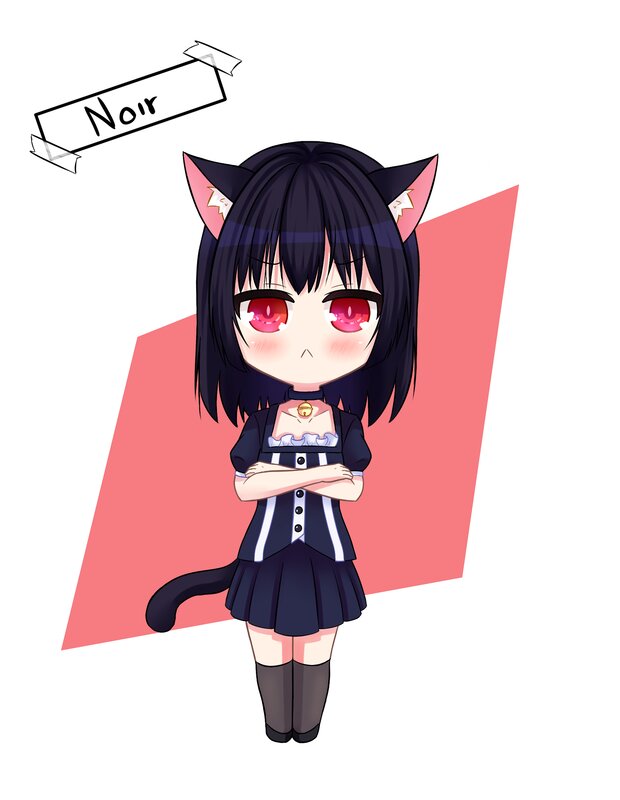 Chibi Cat Girl — Black, Neutral