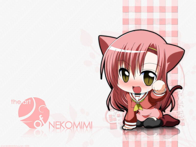 Chibi cat girl character art