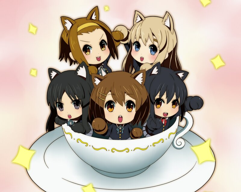 Chibi Cat Girls in Teacup