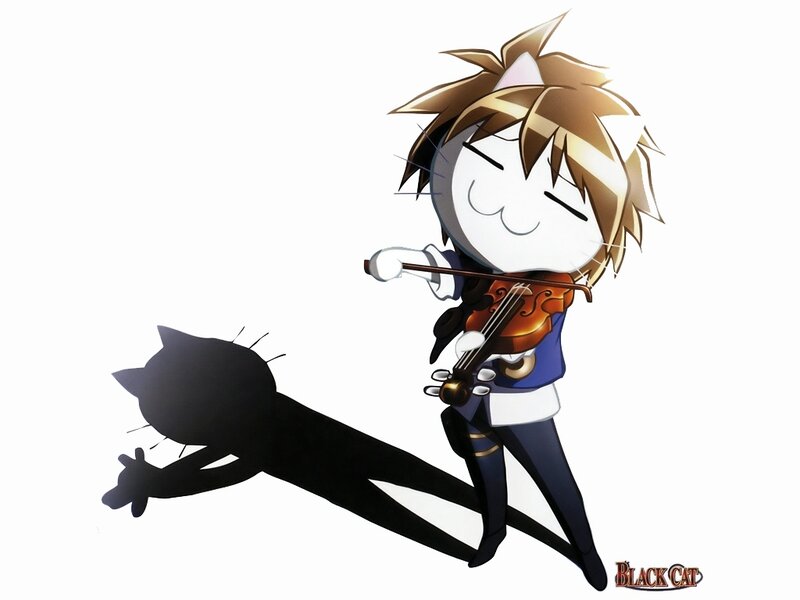 chibi cat playing violin