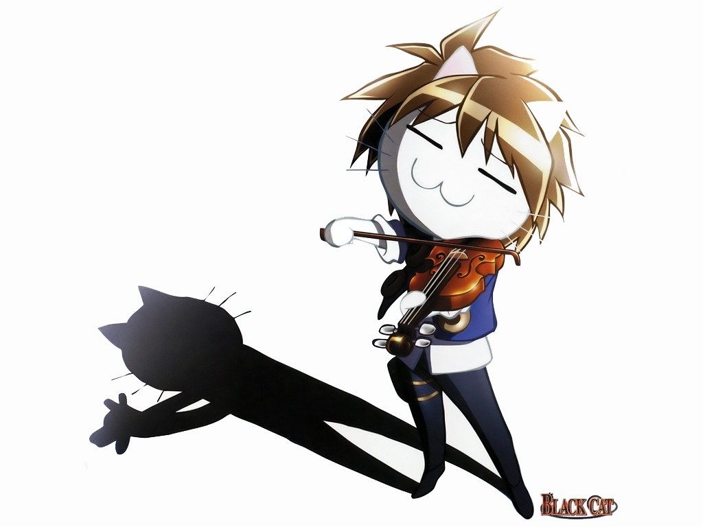 chibi cat playing violin
