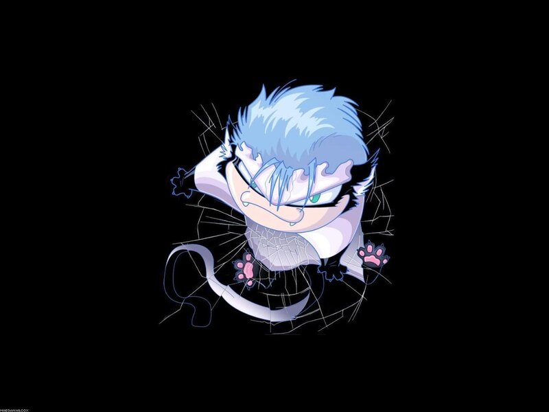 chibi character breaking through