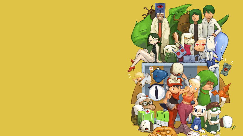 Chibi character collage