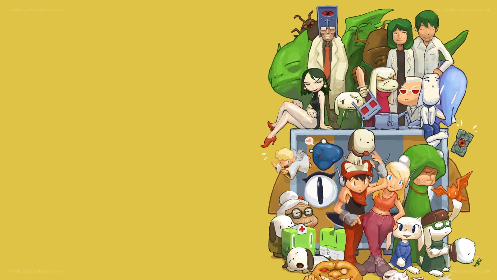Chibi character collage