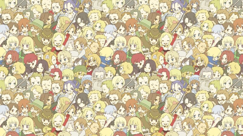 Chibi character crowd scene