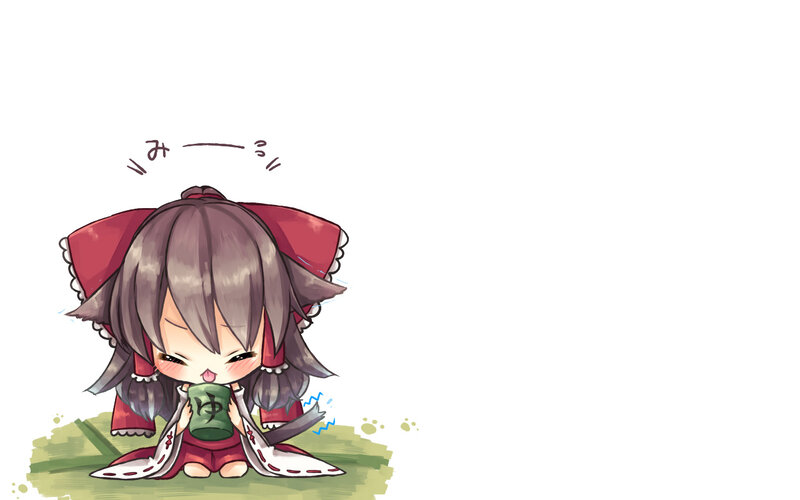 Chibi Character Drinking Tea