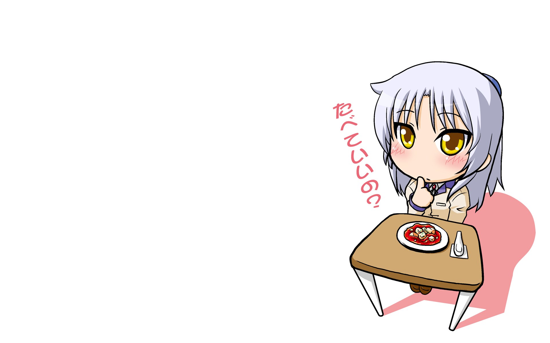 chibi character eating meal