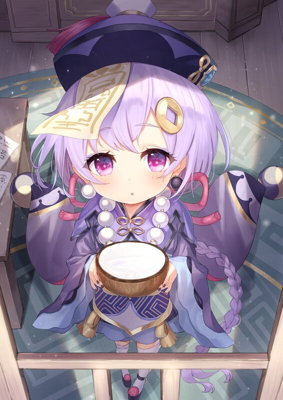 Chibi Character Holding Bowl