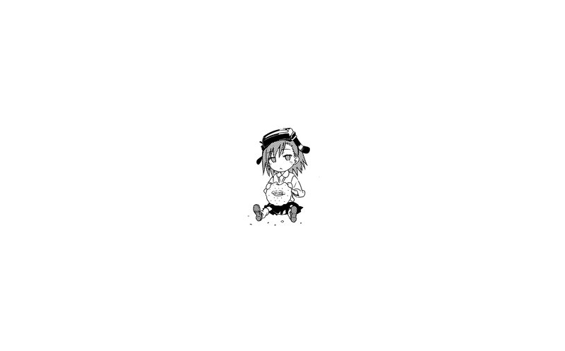 Chibi Character Holding Food — Black
