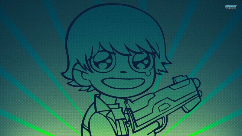 Chibi Character Holding Gun