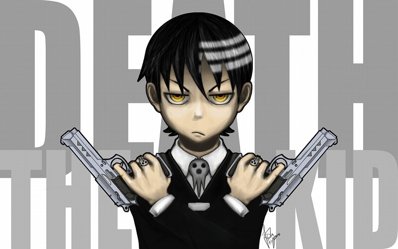 Chibi Character Holding Guns