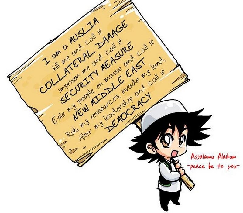 Chibi Character Holding Sign