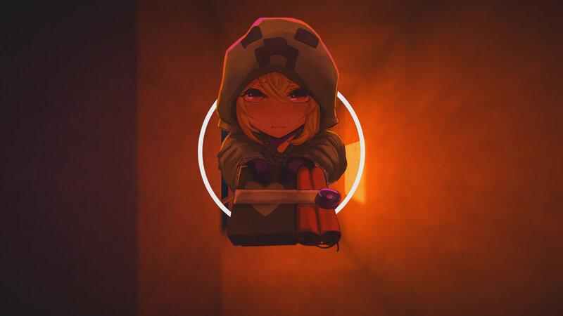 Chibi Character Holding TNT