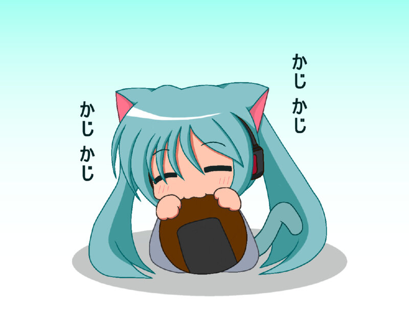 Chibi Character Hugging Object