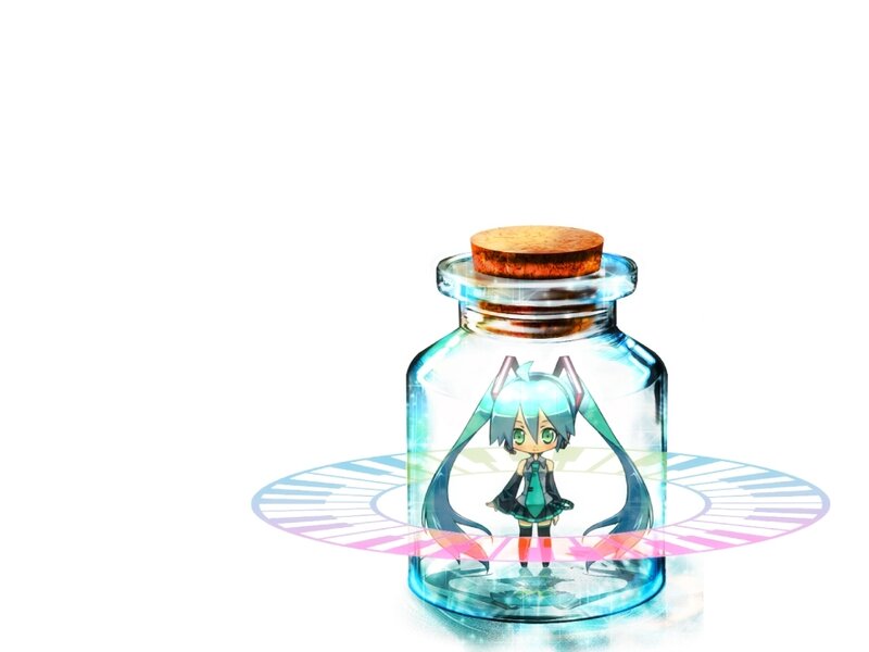 Chibi Character in a Bottle — Blue