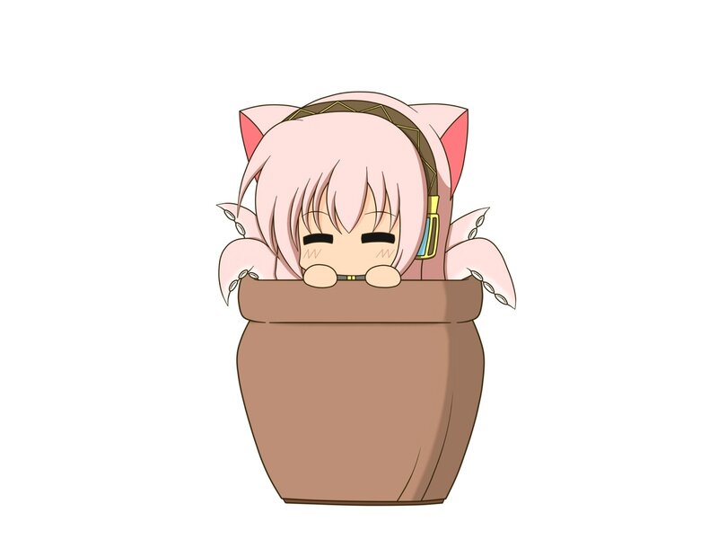 chibi character in a pot