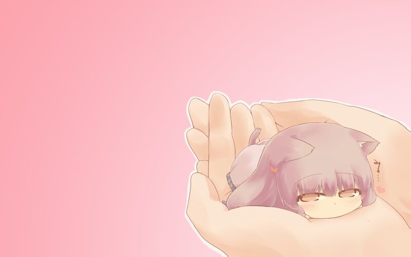 Chibi Character in Hands