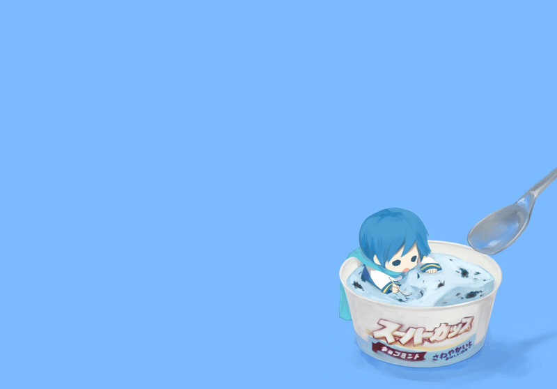 Chibi character in ice cream
