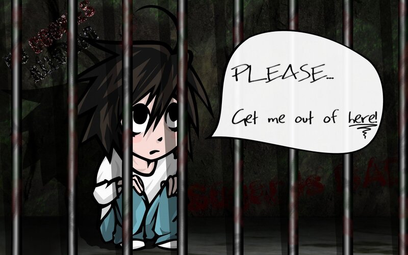 Chibi Character in Jail