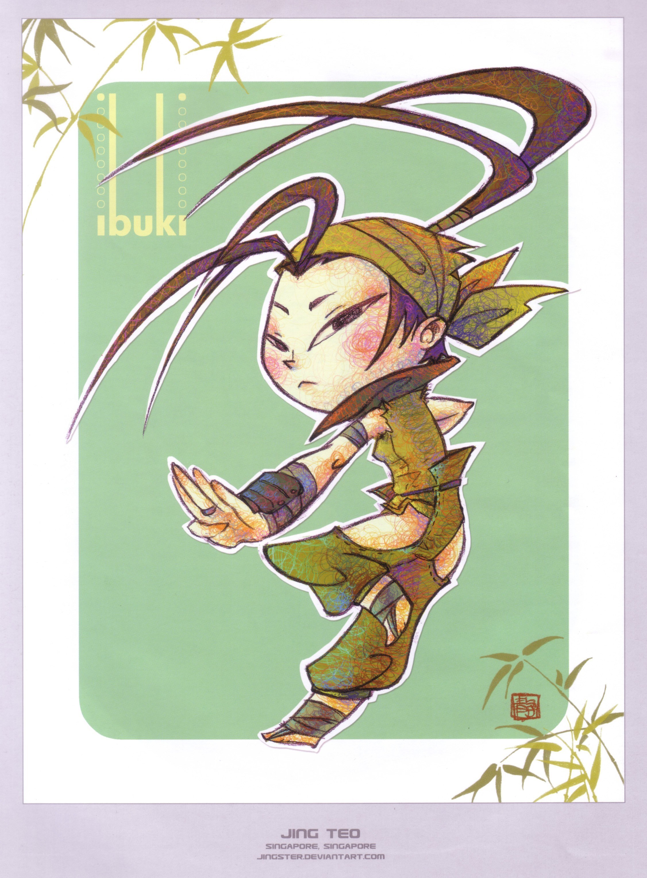 Chibi character in martial arts pose