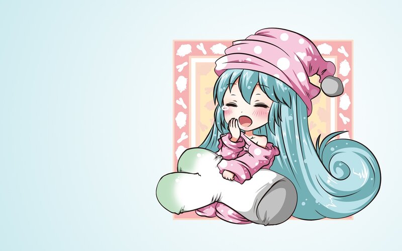 chibi character in pajamas
