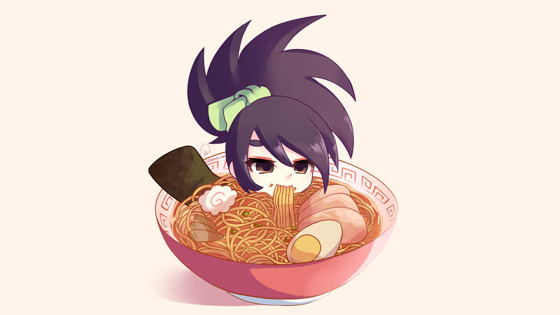 Chibi Character in Ramen Bowl