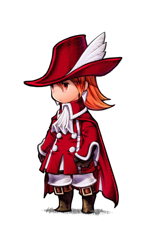 Chibi Character in Red Coat
