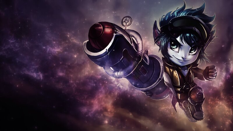 Chibi Character in Space — Purple, Dramatic