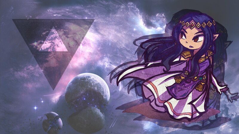 Chibi Character in Space — Purple