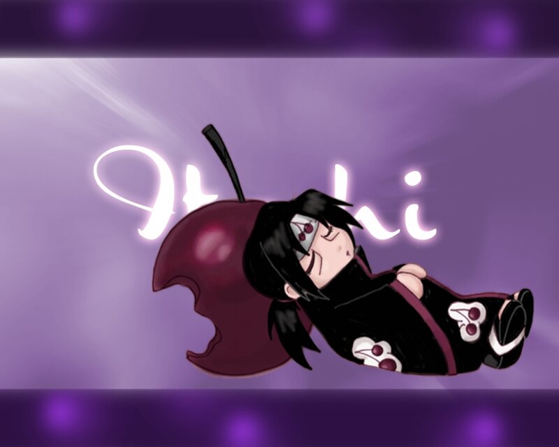Chibi Character Lying Down — Purple