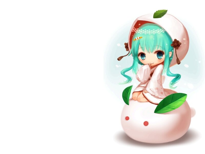 Chibi Character on Peach