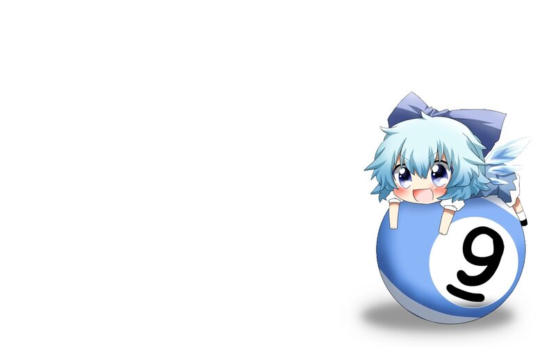 Chibi Character on Pool Ball — Blue, Playful
