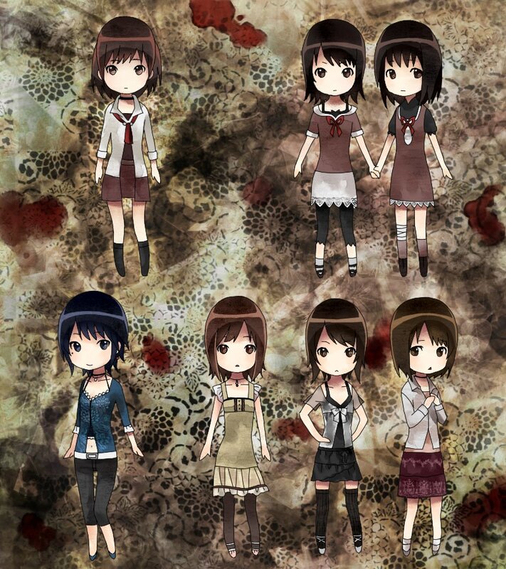 Chibi character outfit variations