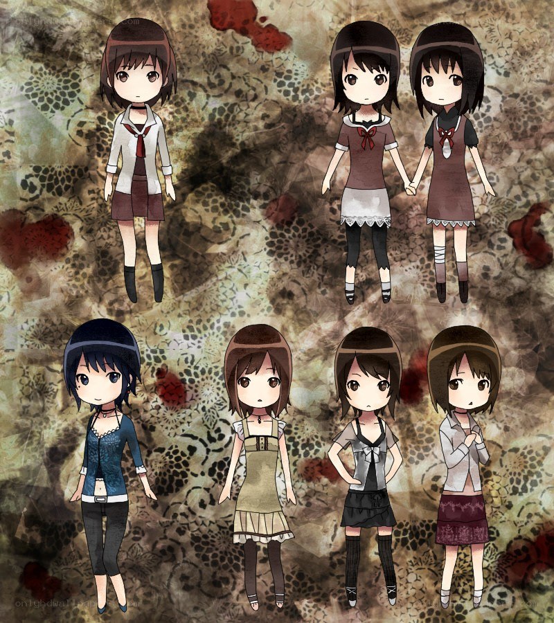 Chibi character outfit variations