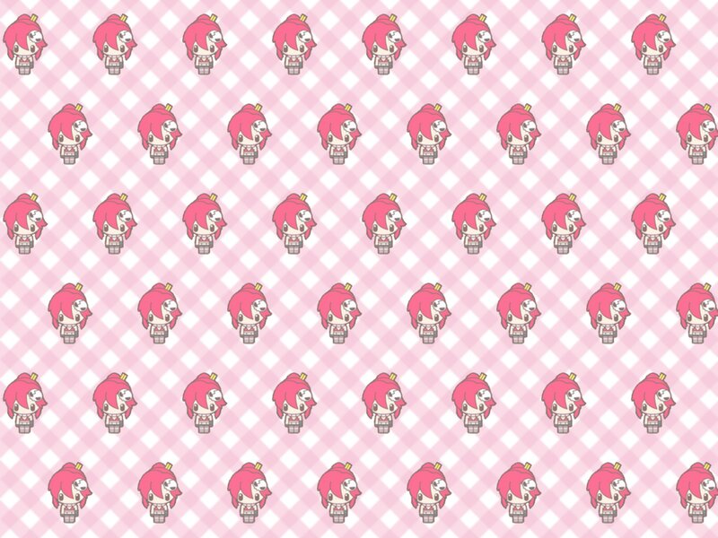 Chibi Character Pattern — Pink