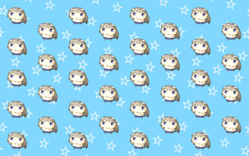 chibi character pattern with stars