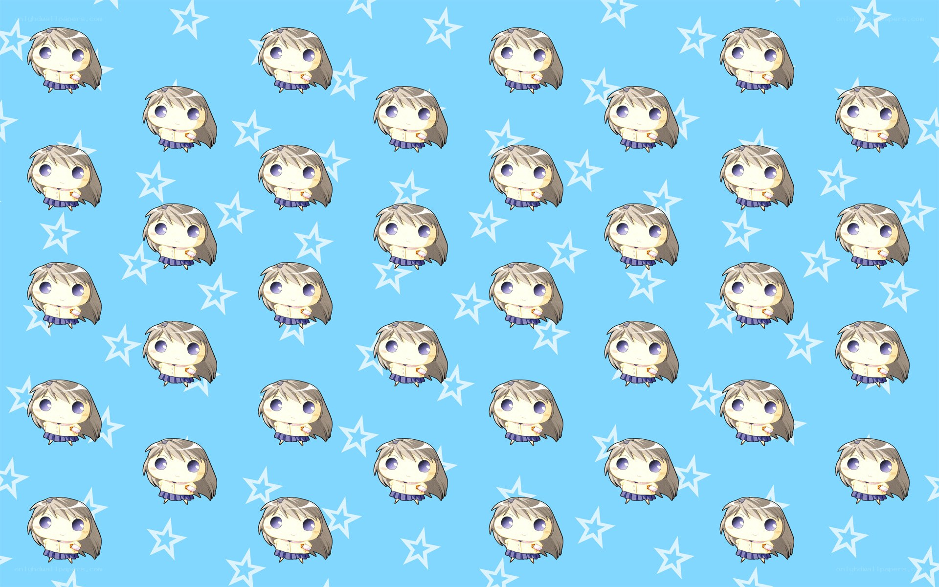 chibi character pattern with stars
